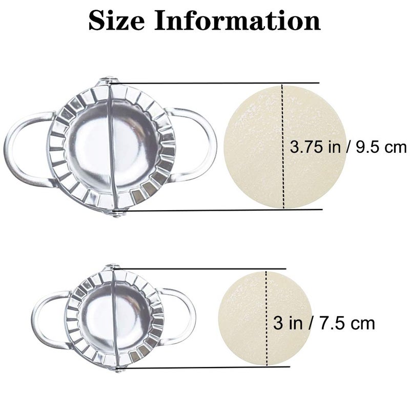 AUAM Stainless Steel Dumpling Ravioli Maker Press,AUAM 2 Pack Pierogi Mold - Wonton Mould, Easy-tool for Dumpling Wrapper Dough Stamp Cutter Pastry Pie Making (Small 3 inch,Large 3.75 inch) - Image 2